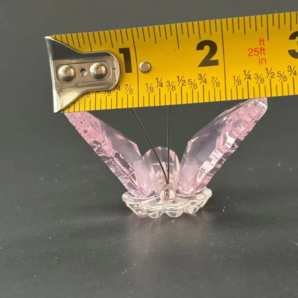 Crystallite Miniature Pink Crystal Butterfly Figurine Collectible Nature Fairy